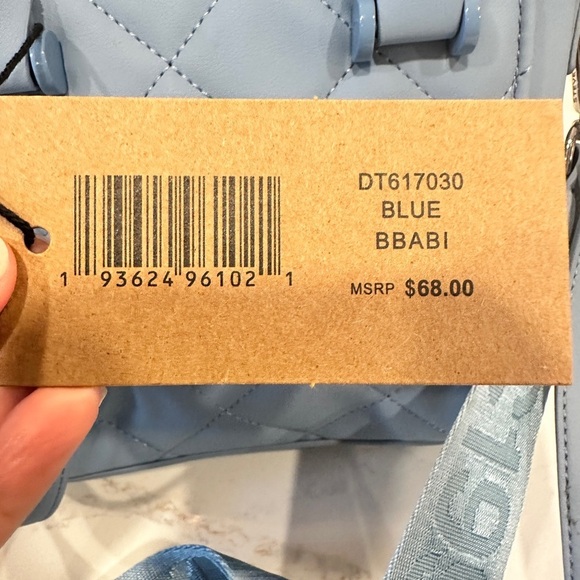 Steve Madden Sky Blue Quilted Satchel NEW - Picture 4 of 14